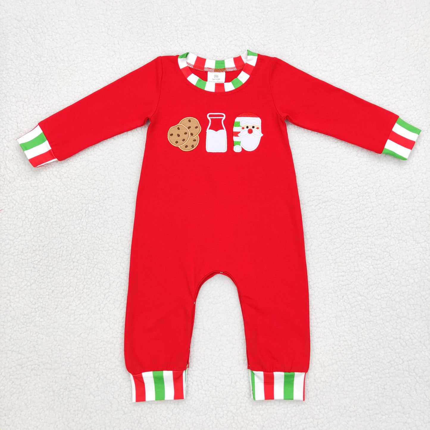 Baby Cookies Red Romper Embroidery