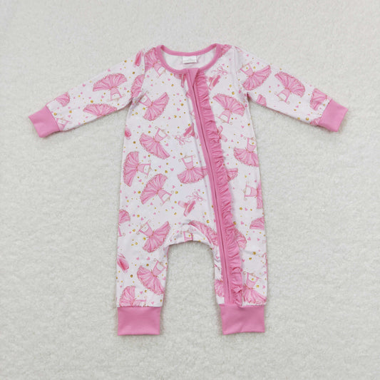 Baby Girls pink Zipper Rompers Sleeper Milk silk