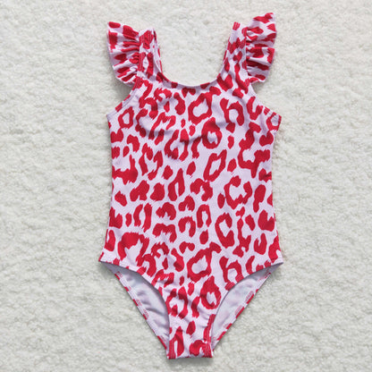 Girls Pink Leopard Bathing Suit 1pcs