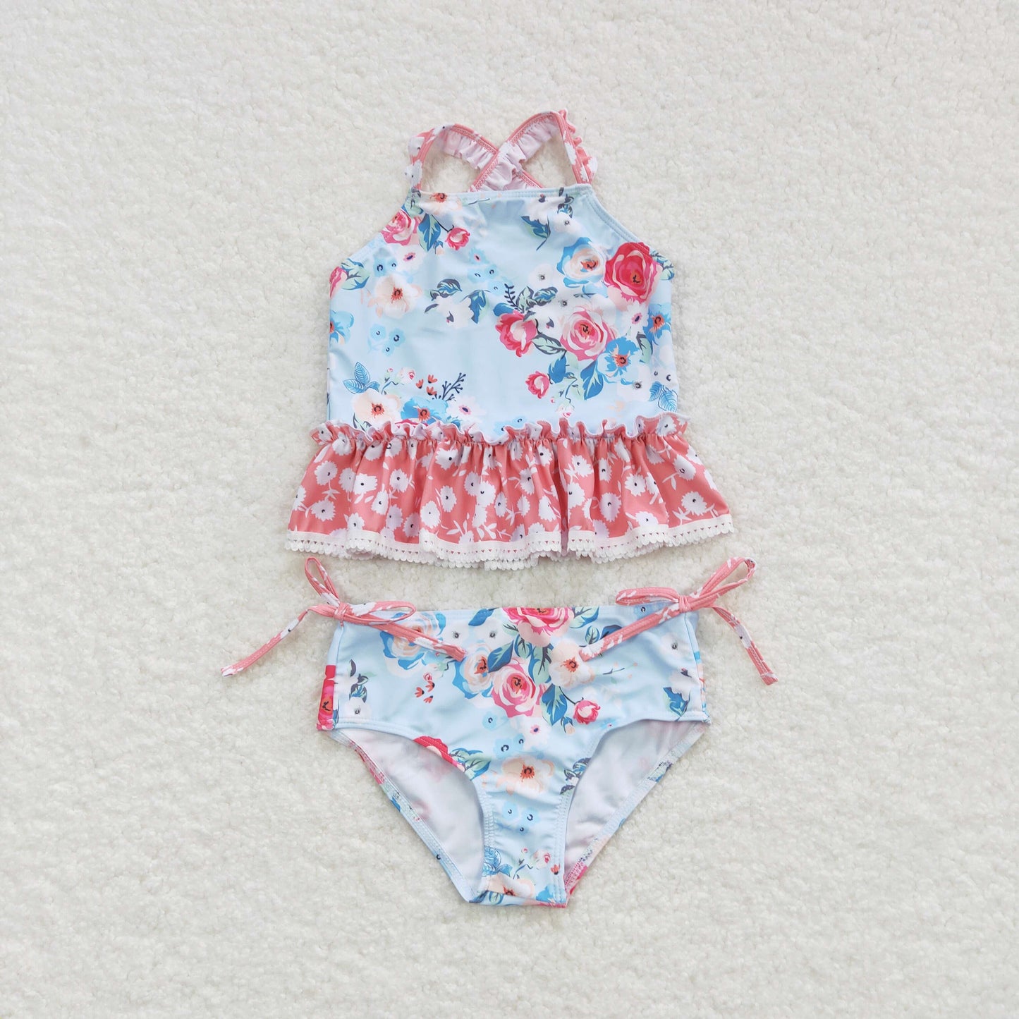 Girls Floral Bathing Suit 2pcs