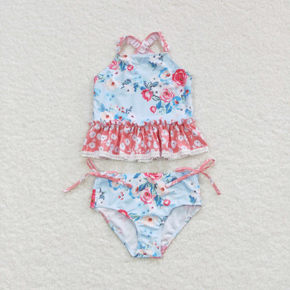 Girls Floral Bathing Suit 2pcs