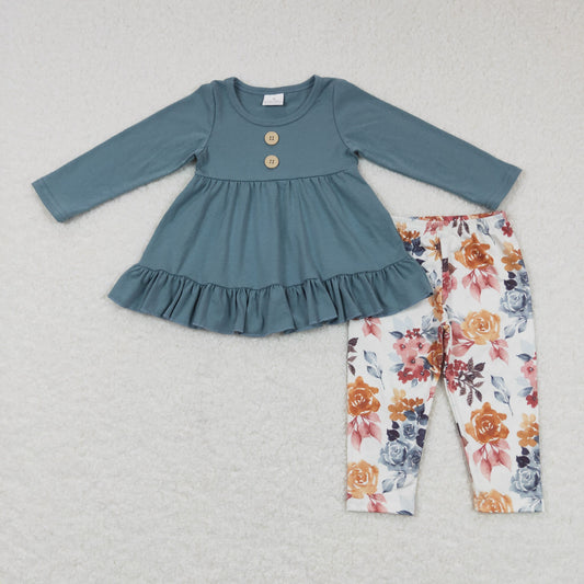 Girls Green Floral Outfits