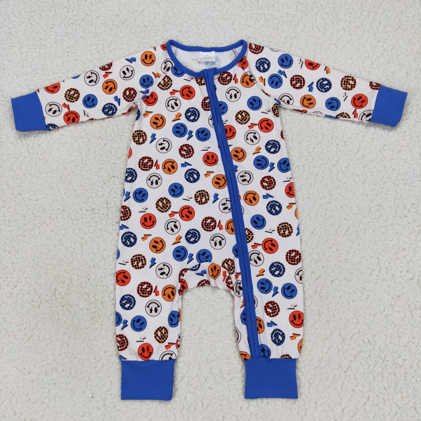 Baby Smiling Zipper Rompers Sleeper Milk silk