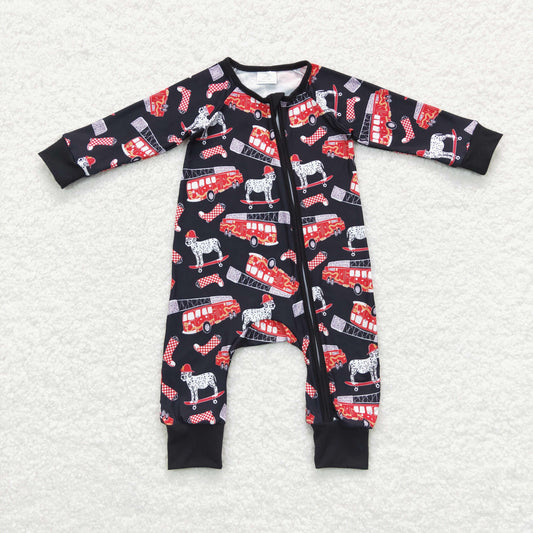 Baby Fire Zipper Rompers Sleeper Milk silk