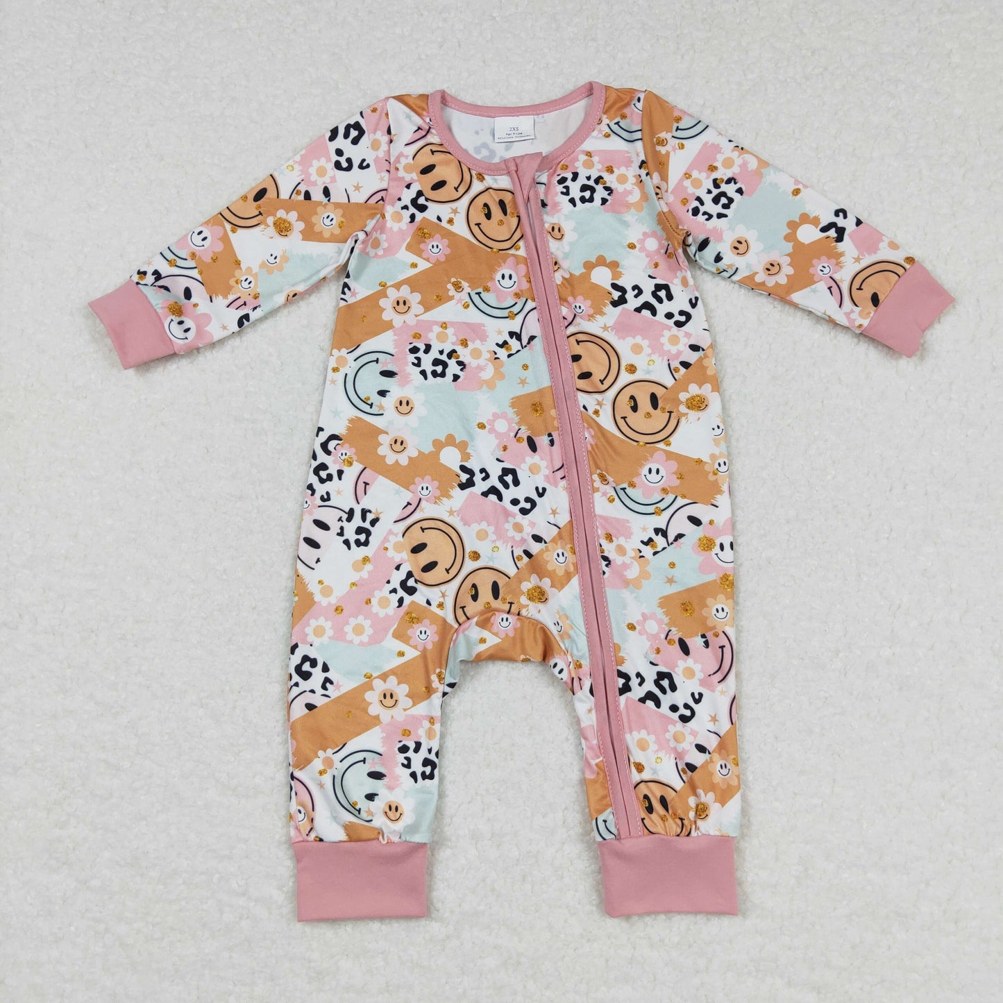 Baby Girls Smiling Rompers Zipper Sleeper