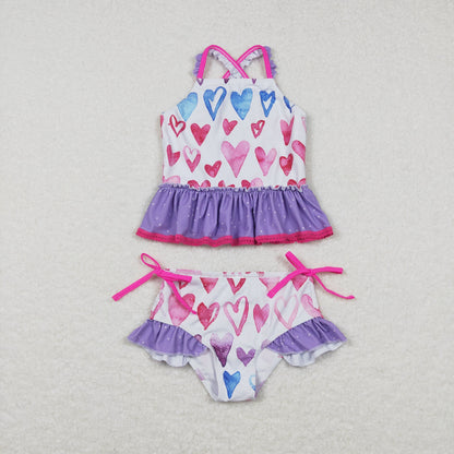 Girls Heart Bathing Suit 2pcs