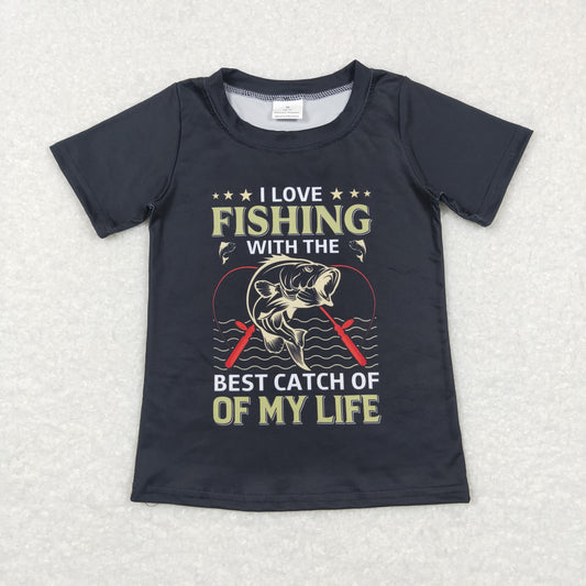 Boys Fishing T-shirt Milk silk