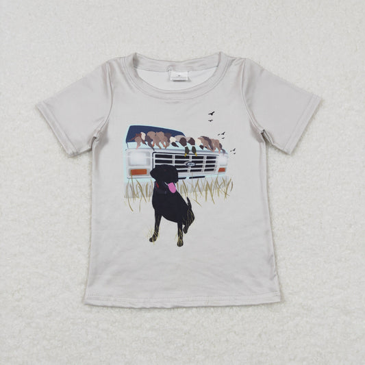 Boys Dog T-shirt Milk silk