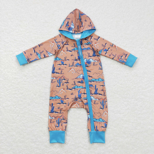 Boys Cow Hooded Rompers