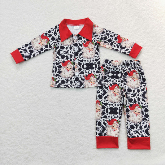 Boys Christmas Santa Pajamas Long Sleeves Pants