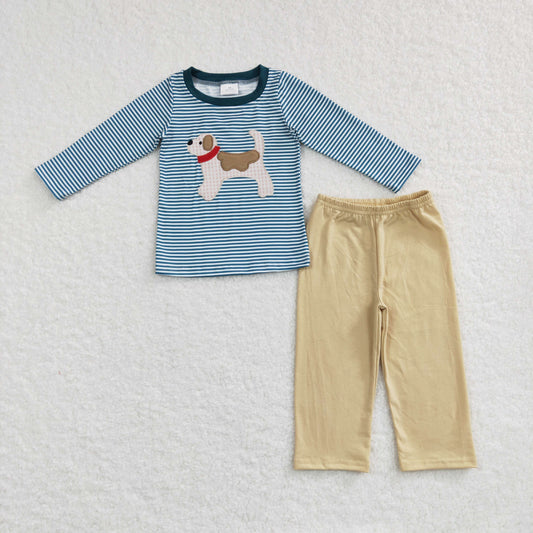 Boys Embroidery Dog Outfits