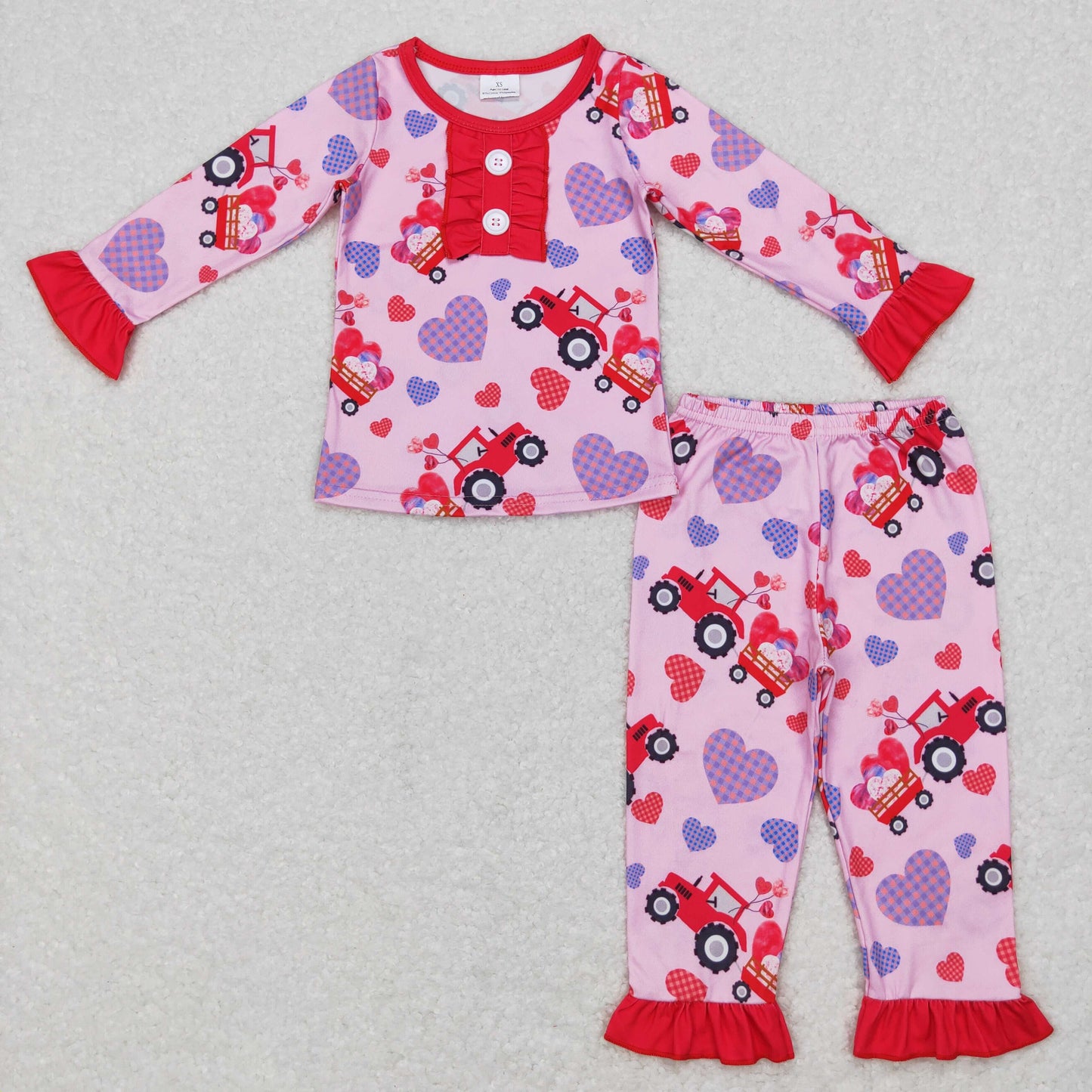 Girls Valentine Truck Pajamas