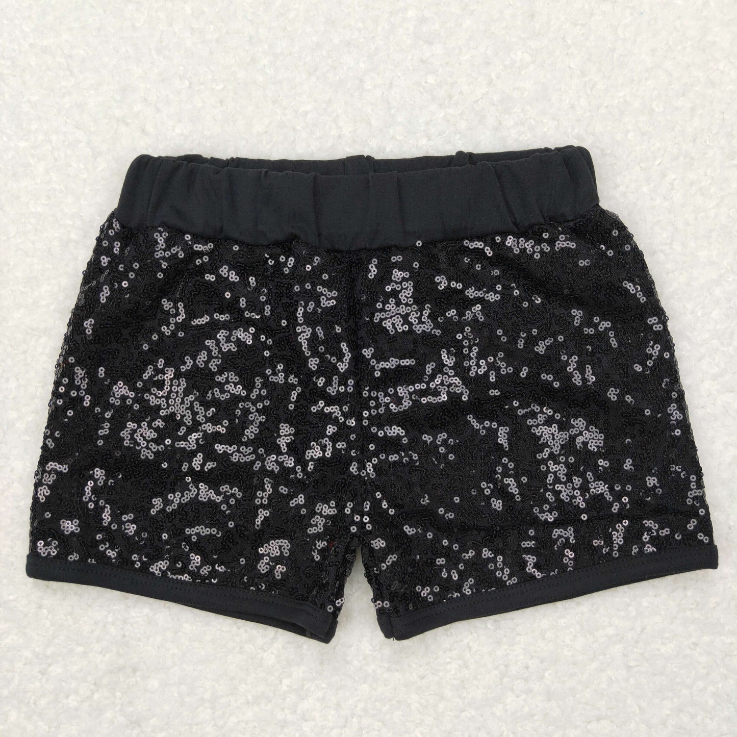 Girls Black Sequin Shorts