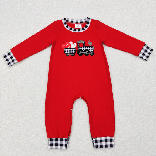 Baby Boys Truck Heart Rompers Embroidery