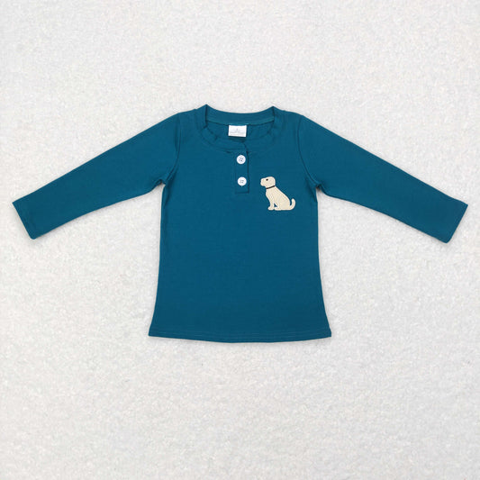 Boy Embroidery Dog Top Shirt