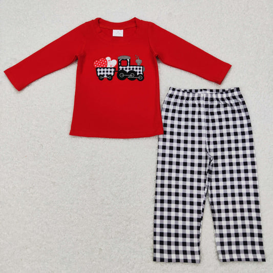 Boys Heart Truck Outfits Embroidery