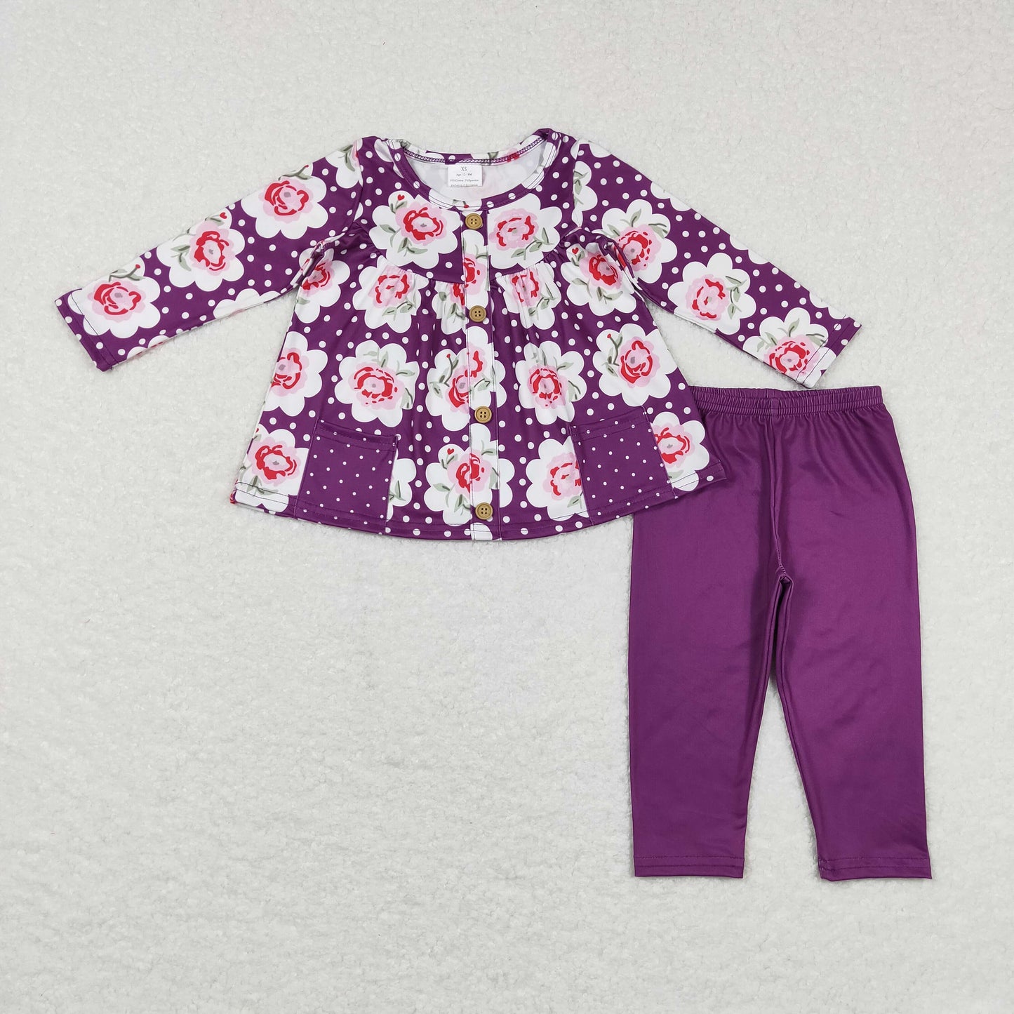 Girls Floral Purple Outfits
