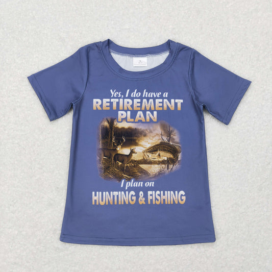 Boys Hunting Fishing T-shirt Milk silk