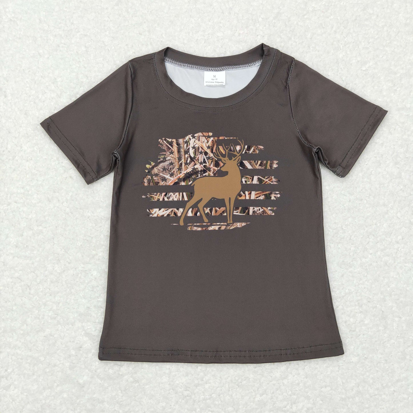 Boys Hunting Deer T-shirt Milk silk