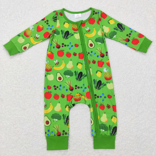 Baby Fruits Zipper Rompers Sleeper Milk silk