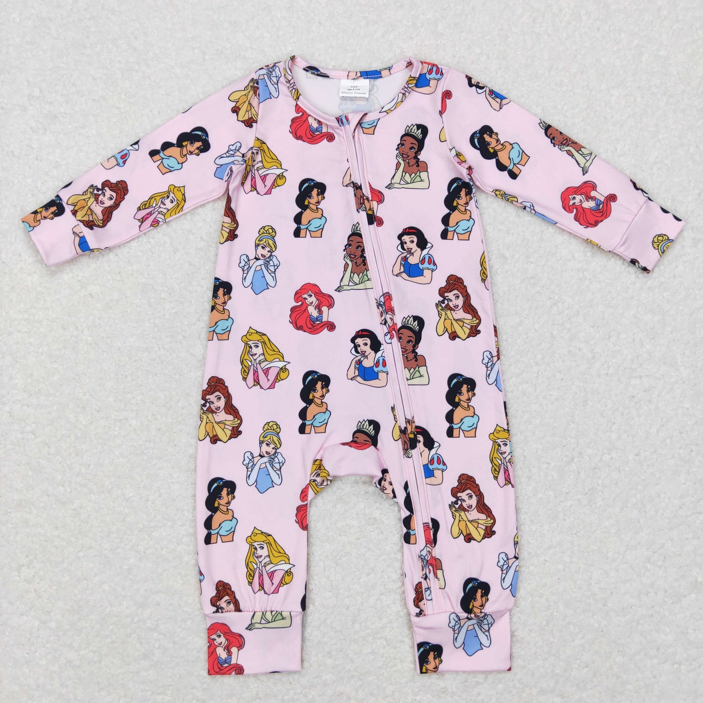 Baby Princess Zipper Rompers Sleeper Milk silk