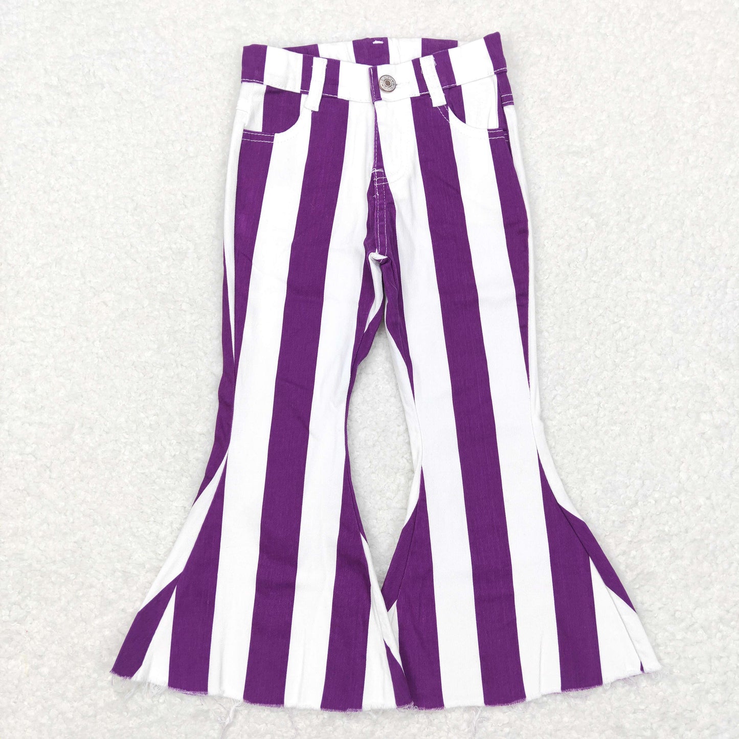 Girls Purple Stripe Jeans