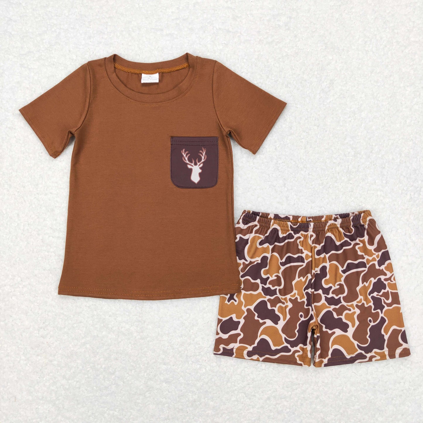 Boys Deer Outfits Short Sleeves Shorts