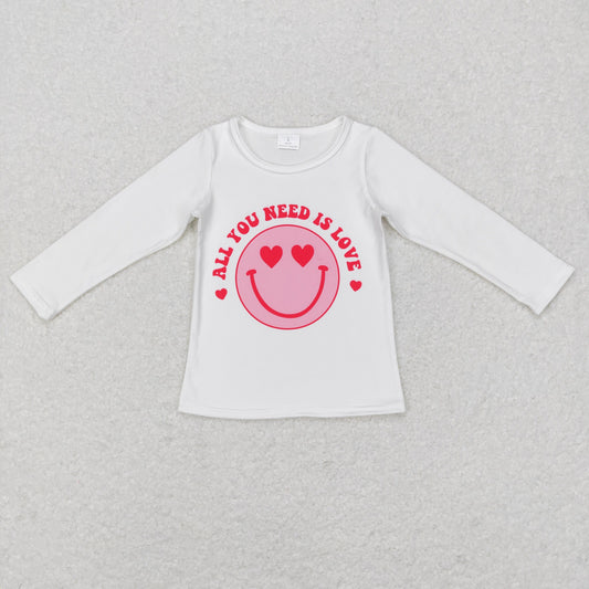 Girls Valentine T-shirt Milk silk