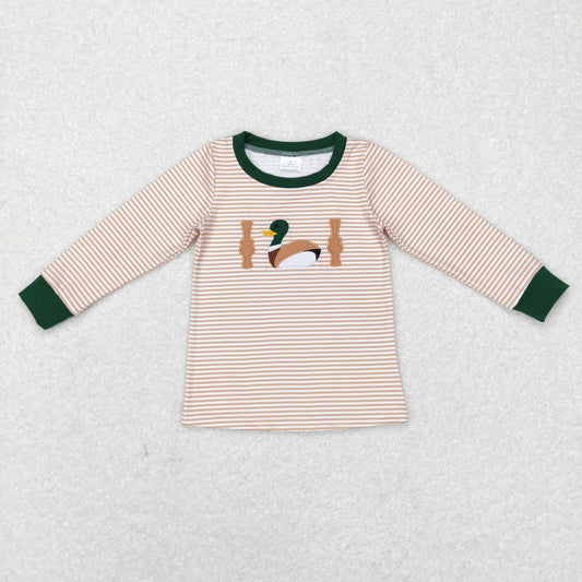 Boys Embroidery Duck Stripe Top