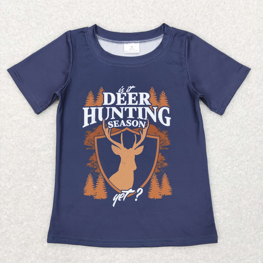 Boys Hunting Deer T-shirt Milk silk