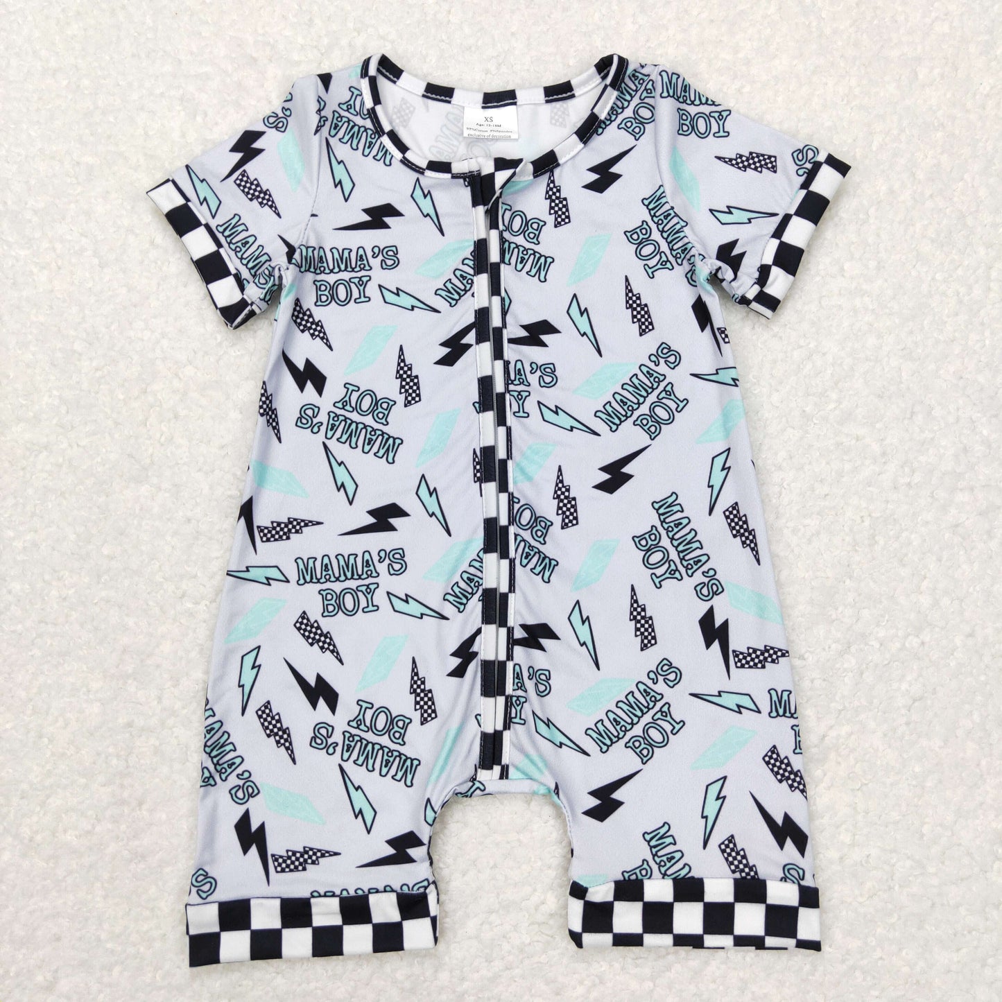 Baby Mama's Boy Zipper Rompers Sleeper Milk silk