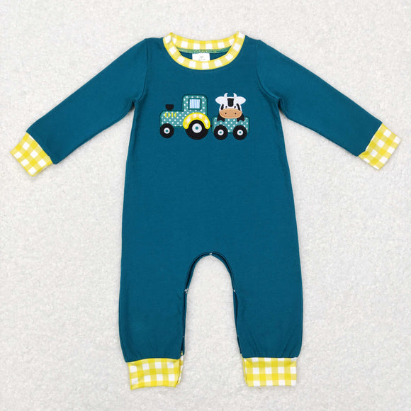 Baby Boys Truck cow Rompers Embroidery