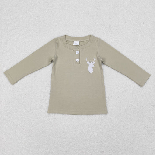 Boy Embroidery Deer Top Shirt