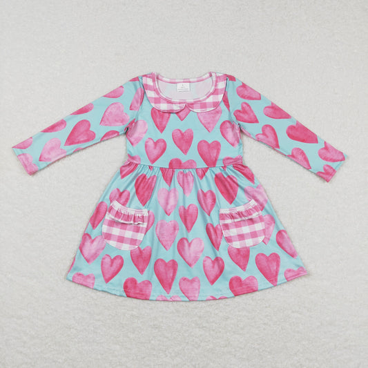 Girls Valentine love heart Pocket Dress