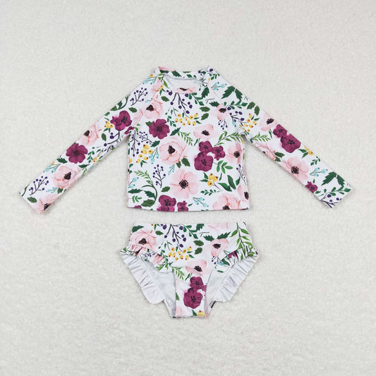 Girls Floral Bathing Suit 2pcs