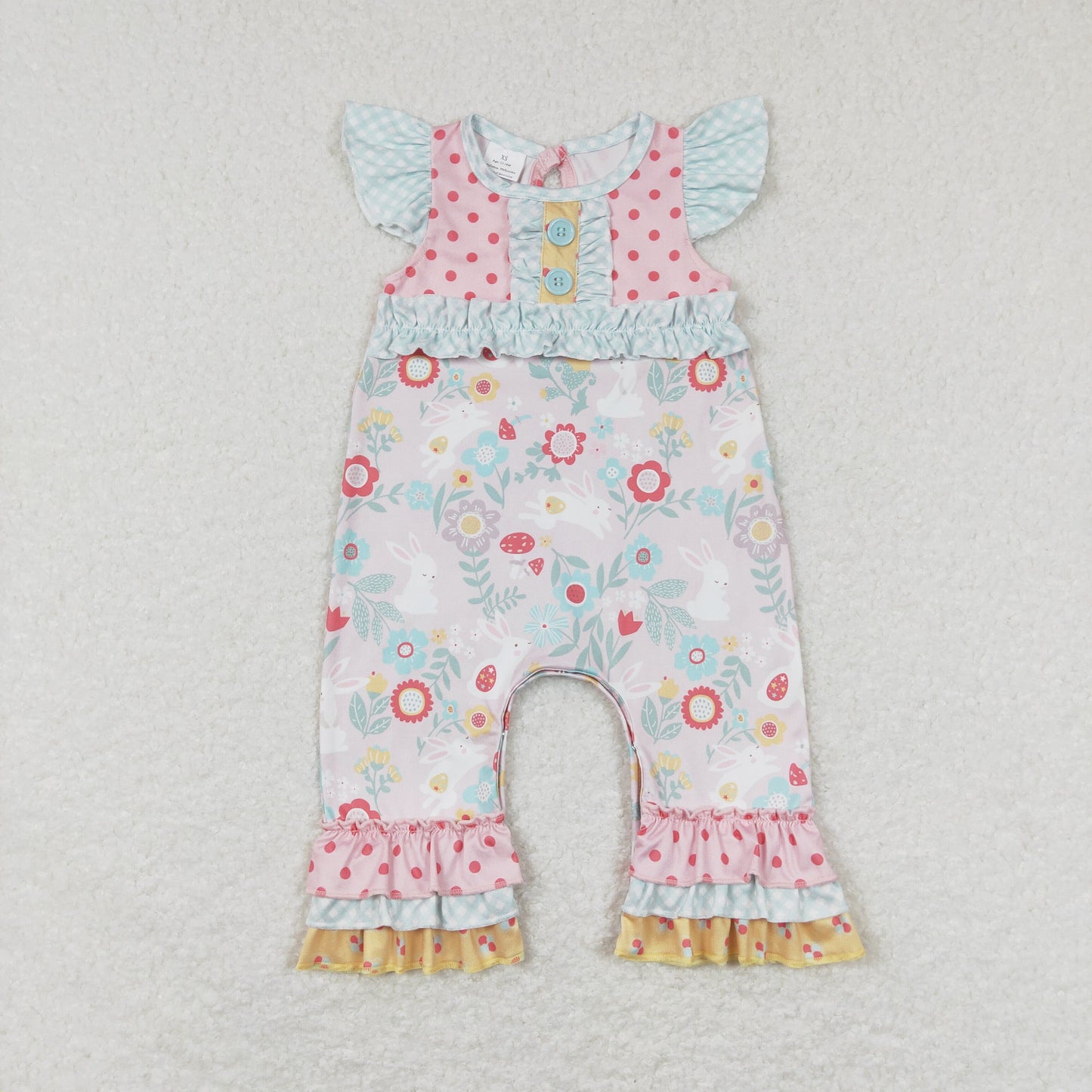 Baby Floral Rompers Milk silk