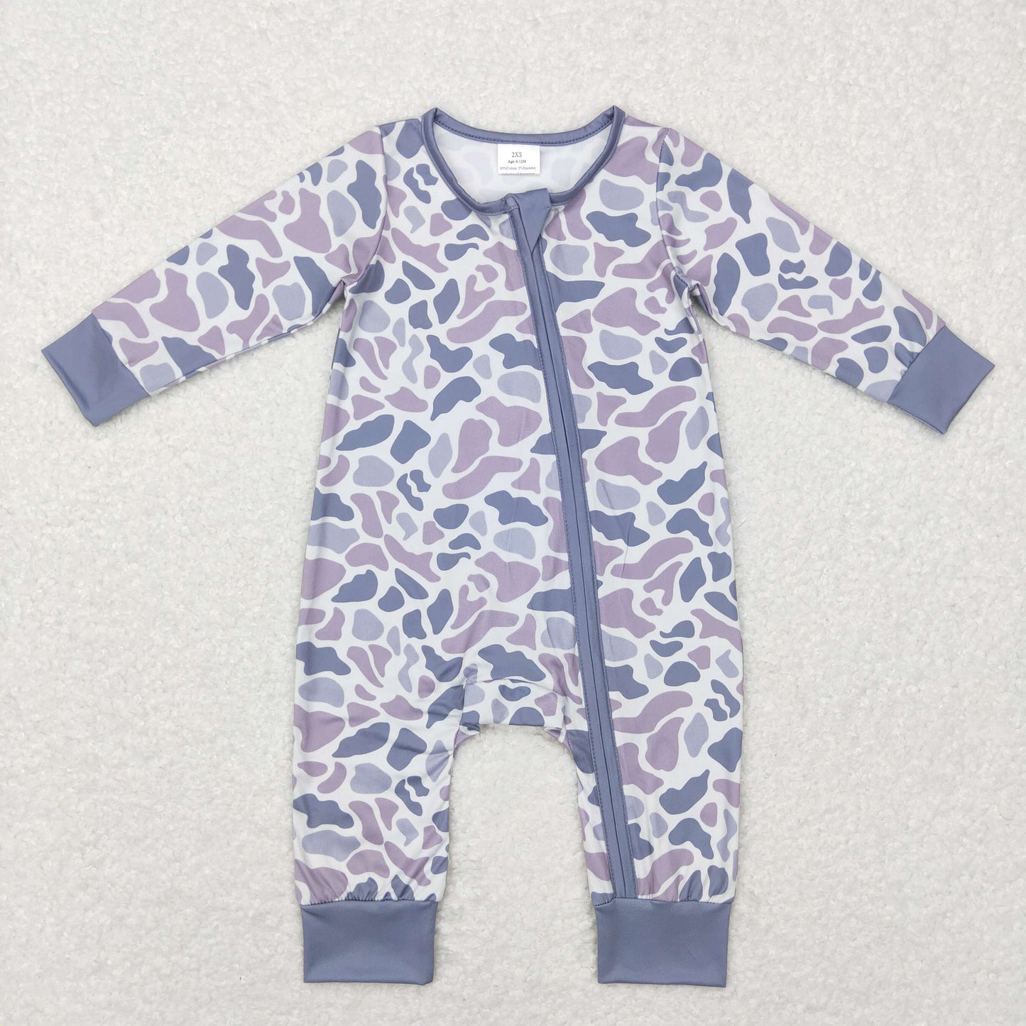 Baby Boys Camo Zipper Rompers Sleeper Milk silk