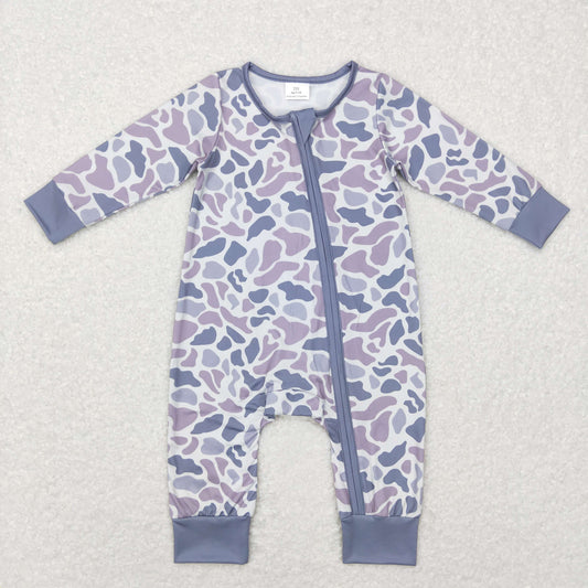 Baby Boys Camo Zipper Rompers Sleeper Milk silk