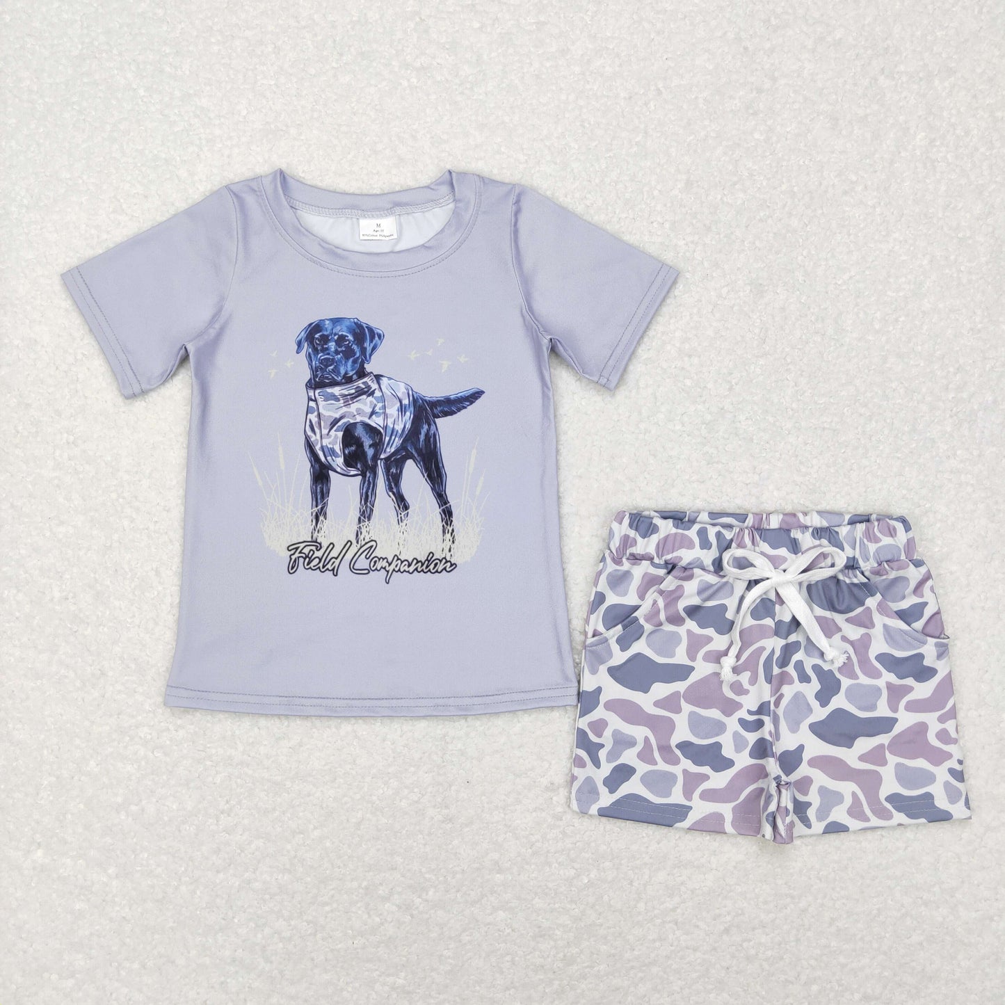 Boys Dog Outfits Short Sleeves Camo Shorts