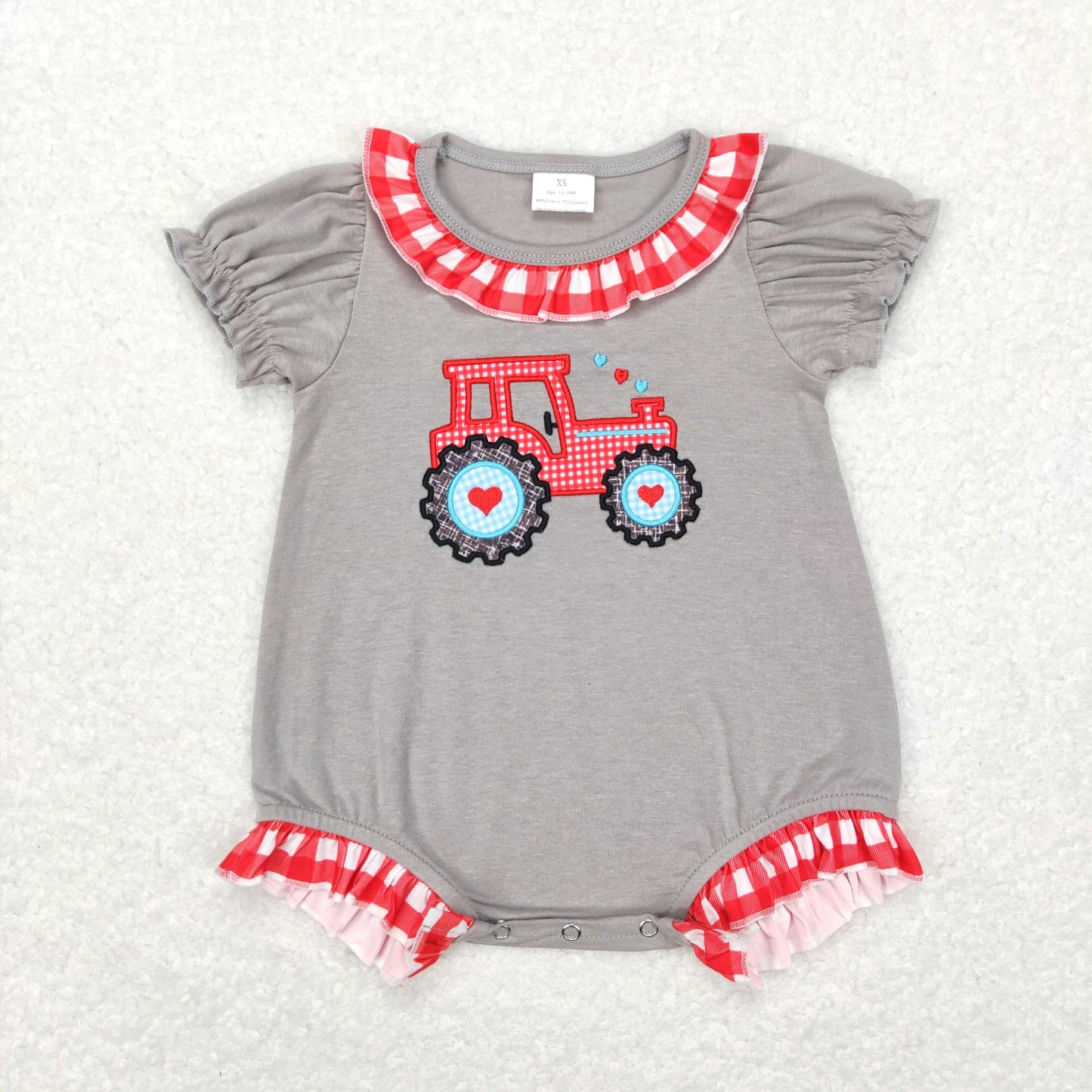 Baby Girls Truck Rompers Embroidery