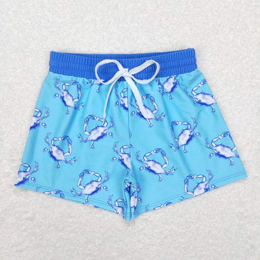 S0169 Boys Blue Crab Swimming Trunks