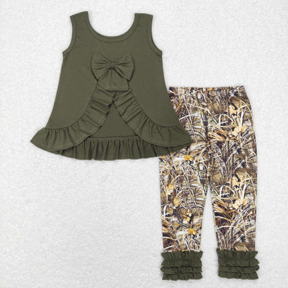 Girls Camo Army Green Outfits