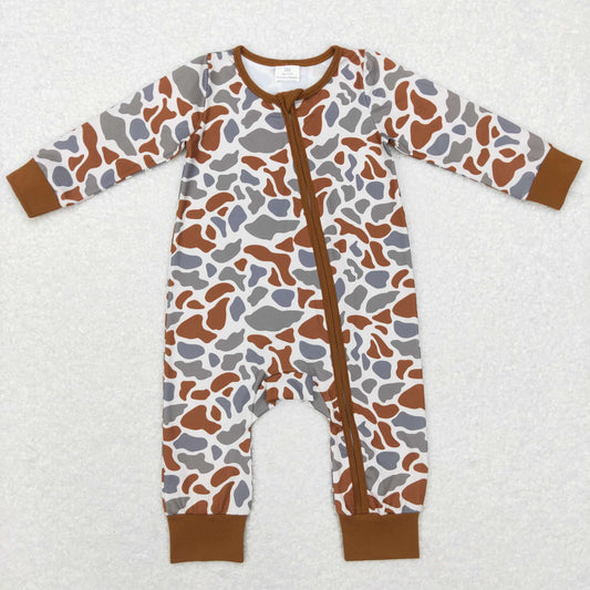 Baby Boys Camo Zipper Rompers Sleeper Milk silk