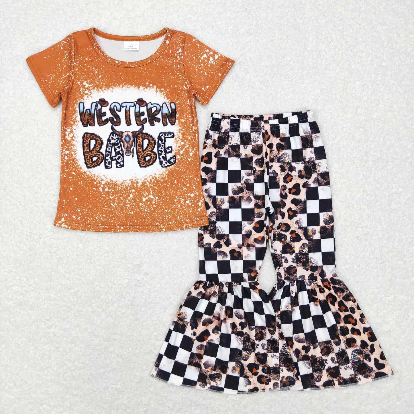 Girls Western Babe Outfits Leopard Pants