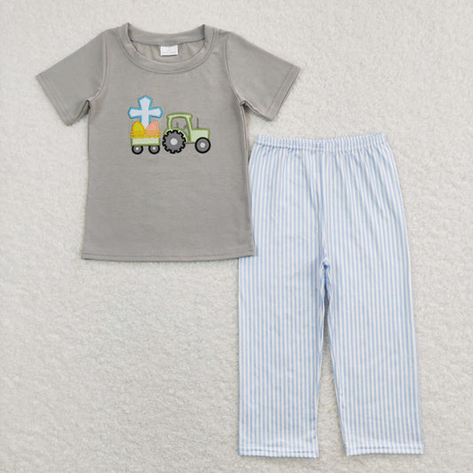 Boys Easter Truck Outfits Embroidery