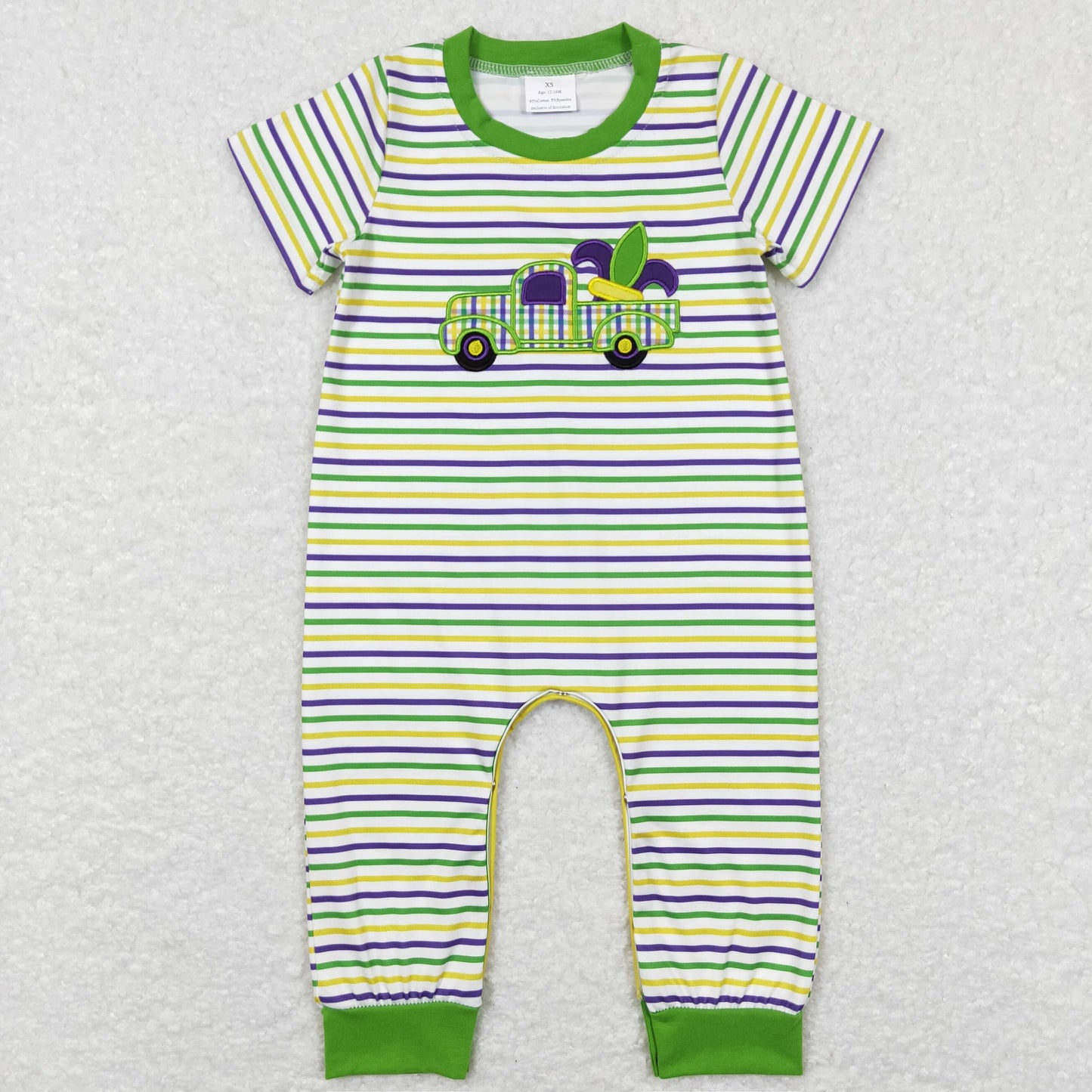 Baby Boys Mardi Gras Rompers Embroidery