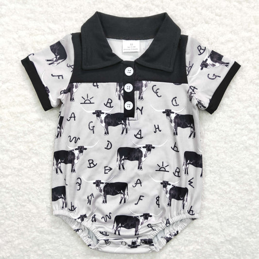 Boy Black Cow Rompers