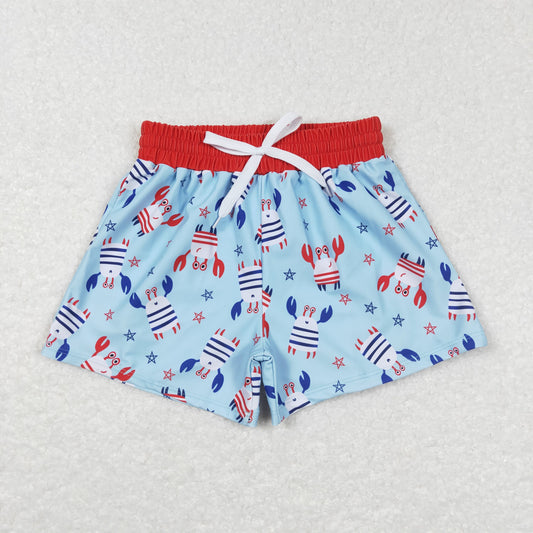 S0187 Boys Stars Crabs Swimming Trunks