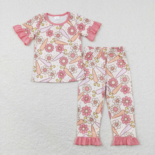 Girls Floral Carrot Pajamas