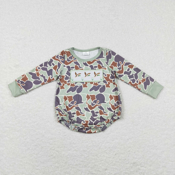 Baby Boys Camo Duck Rompers Embroidery